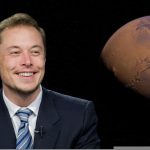 image showing elon musk and the planet Mars