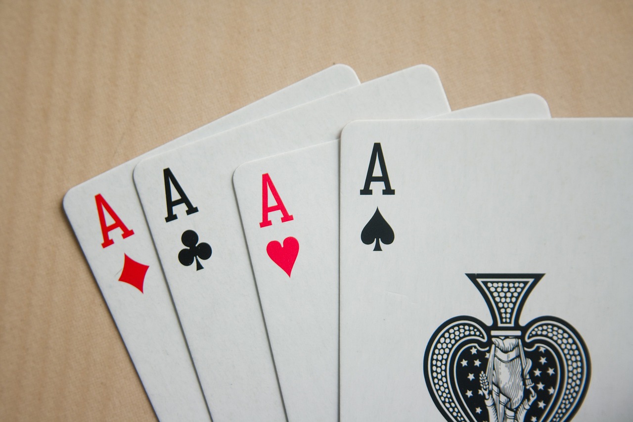four aces from a pack of cards