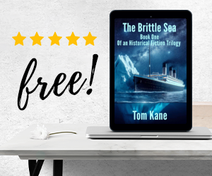 The Brittle Sea cover displayed on a kindle with the word FREE next to it