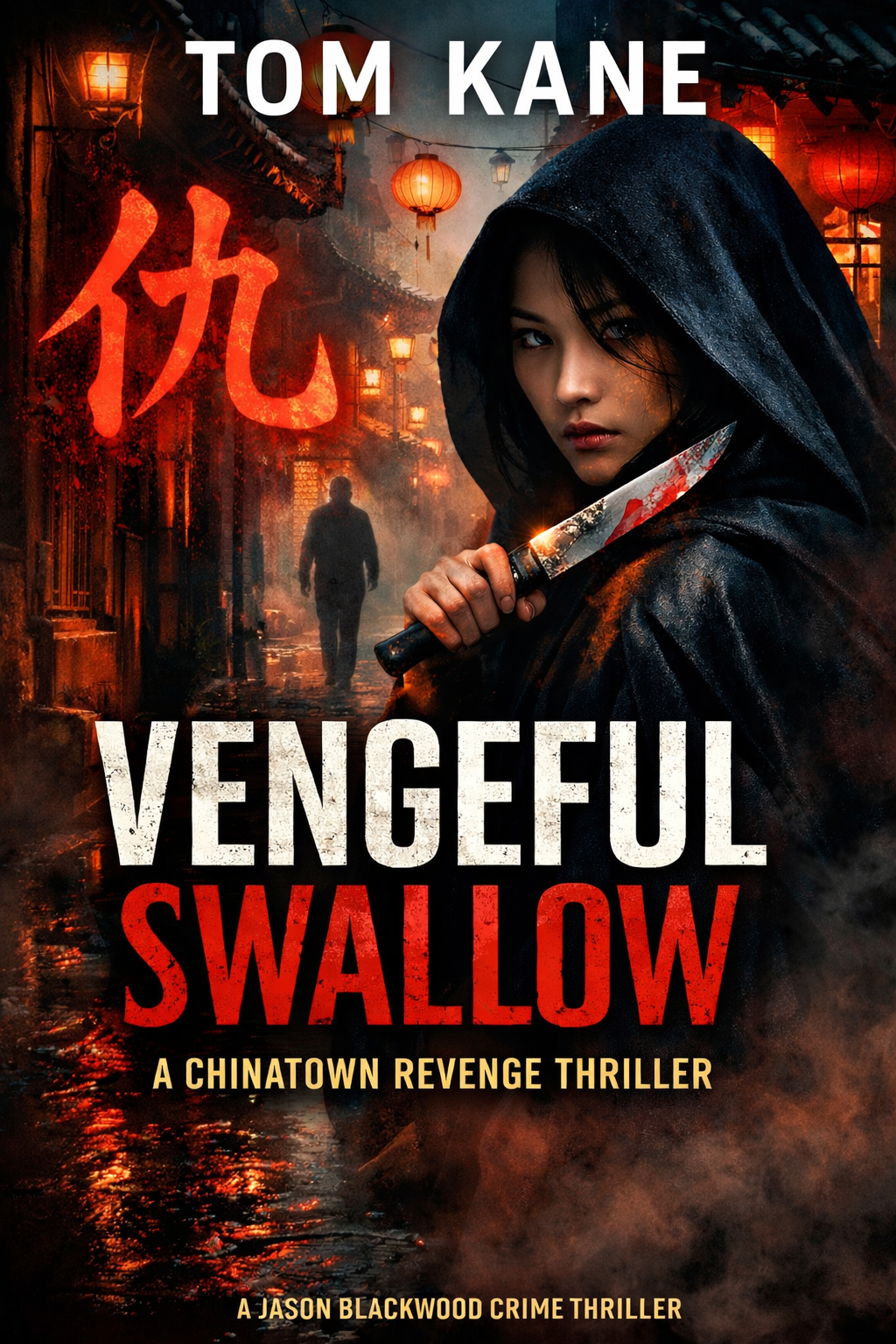 Publishing Winter 2026/7 A young woman with a sword stands in a dark, neon-lit alley, embodying a fierce attitude.